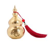 JZSMY Feng Shui Chinesischer Messing Hu Lou Kür statua Decoración del Hogar Mesa Bücherregal Ornamento Glücksschutz Figura Feliz Hu Lu Decoración Retro Wu Lou Glücksamulett (Rojo)