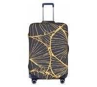 JZSTY Funda de maleta duradera y elegante con diseño de hoja dorada para viajes y negocios, resistente a los arañazos y al polvo, White, S