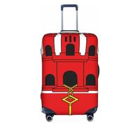 JZSTY Funda de maleta duradera y elegante con la bandera de Gibraltar para viajes y negocios, resistente a los arañazos y al polvo, White, L