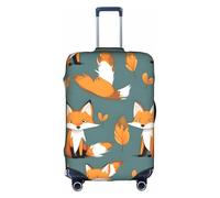 JZSTY Funda de maleta duradera y elegante de zorro amarillo para viajes y negocios, resistente a los arañazos y al polvo, White, L