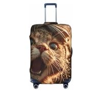 JZSTY Funda duradera y elegante para maleta, diseño de gatito sorprendido, para viajes y negocios, resistente a los arañazos y al polvo, White, M
