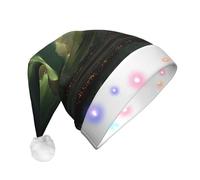 JZSTY Sombrero de Papá Noel de felpa LED con exquisita impresión de flujo místico, suave, cálido, parpadeante, decoración de fiesta