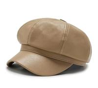 JZTDYPP Boina Mujer Gorra Octogonal De Cuero Estilo Repartidor De Periódicos, Ideal para Otoño E Invierno. Boina Retro Informal para Mujer. Gorro Versátil Y Bonito para Pintores Y Artistas.