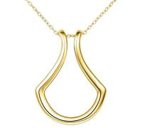 JZTRADING Collar de plata de ley con colgante abierto en forma de U para mujer, boda, compromiso, aniversario, Navidad, joyería de regalo para su esposa, novia, prometida, talla única, Acero aleado
