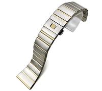 JZWCHQ 15 17 18 23 25 mm 316L Stack Band de Acero Inoxidable para una Correa de Reloj de constelación de Doble águila/Oro plateado/18 * 9.5 mm