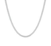 JZWCHQ 16-24 Pulgadas Delgadas Real 925 Plata esterlina Collar de Collar de Cadena Lateral de 2 mm Women 40-60 cm de joyería
