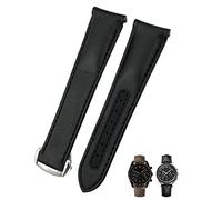 JZWCHQ 19 mm 20 mm 21 mm Curred Genuine Leather Band de cuero Fit para Omega Seamaster Planet Ocean 300/600 de Ville AT150 Cow Watch Store