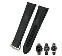 JZWCHQ 19 mm 20 mm 21 mm Curred Genuine Leather Band de cuero Fit para Omega Seamaster Planet Ocean 300/600 de Ville AT150 Cow Watch Store