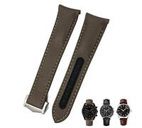 JZWCHQ 19 mm 20 mm 21 mm Curred Genuine Leather Band de cuero Fit para Omega Seamaster Planet Ocean 300/600 de Ville AT150 Cow Watch Store