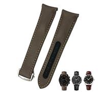 JZWCHQ 19 mm 20 mm 21 mm Curred Genuine Leather Band de cuero Fit para Omega Seamaster Planet Ocean 300/600 de Ville AT150 Cow Watch Store