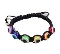 JZWCHQ 2 PCS Tejido Arcoiris de Ojo Malvado Pulseras Joyas de Cuerda Trenzadas presentes Fiestas temáticas Que datan de Ropa Diaria para cumpleaños y Ocasiones Especiales