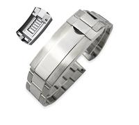 JZWCHQ 316L Banda de vigilancia de acero inoxidable de 20 mm para Submariner Daytona Date Just Sliding Llok Silver Solid Watch Strap