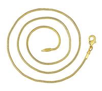 JZWCHQ 925 16/18/20/22/24/26/28/30 Pulgadas 2 mm Collar de Cadena de Serpiente Dorada para Mujer Joyería de Regalo de Boda