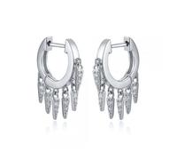 JZWCHQ 925 Arete de Gota de lágrima de Cristal de Plata esterlina, Pendientes de colgonía de circonía cúbica, aretes Colgantes de Huggie Huggie para Mujeres