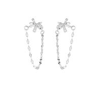 JZWCHQ 925 Arete de Gota de Parto de Cristal de Plata esterlina, Pendientes Colgantes de la Cadena de Serpiente Larga de Plata, Pendientes Colgantes de Tachuelas, Regalo de joyería para Mujeres