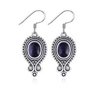 JZWCHQ 925 Arete Drop Catcher Dream Catcher de Sterling Silver, Pendientes Colgantes de Lana de Hoja de Plata, Pendientes Colgantes de Boho, Joyas para Mujeres Regal