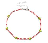 JZWCHQ 925 Collar de Margarita de Plata esterlina para Mujeres y niñas, Verano Boho Corea Lovely Daisy Flores Declaración de Encanto de Cuello de Cuello Corto Collar de Collar de Cuello, Collar de