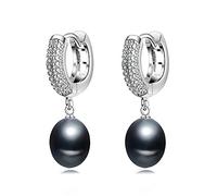 JZWCHQ 925 Pendientes con Mujeres de Perlas Naturales, Preciosa Piedra Nupcial Blanca para Aros Colgantes Pendientes de Perlas Joyas de niña