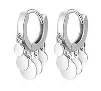 JZWCHQ 925 Pendimiento Colgante de Plateado de Plata esterlina, Pendientes de Gota de racimo Boho, aretes Colgantes de aro de Huggie, Joyas para Mujeres Regalo de cumpleaños
