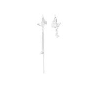 JZWCHQ 925 Pendimiento de Cola de Cola de Pescado de Plata esterlina, Pendientes Colgantes de circonía cúbica de Color, aretes de Gancho Delgados para Mujeres Regalos de cumpleaños