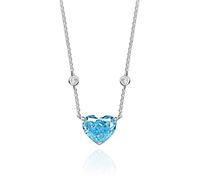 JZWCHQ 925 Plata esterlina 10 * 12 mm de corazón Diamante de Alto Carbono 43 cm Collar Colgante para Mujeres Partido de Joyas Finas Regalos de joyería