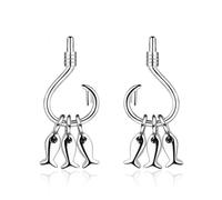 JZWCHQ 925 Sterling Silver 3 Fishes Tassel Dangle Pendiendo, Pendientes de Gota de Pescado de Plata, Lindos Pendientes Colgantes, Joyas para Mujeres Regalo de niñas