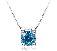 JZWCHQ Accesorios - 1CT Round Cut D Color 925 Collar de Colgante de moissanite de Plata esterlina para Mujeres