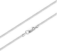 JZWCHQ Accesorios Cadenas de Collar Collares de Cadena de Plata esterlina para Mujeres para Colgantes Cadena de una Sola Cadena de Serpiente de 1.8 mm de Ancho, 50 cm
