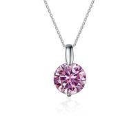 JZWCHQ Accesorios de Decoraciones 1 a 3ct Collar de Colgante de moissanite para Mujeres, Color Amarillo/Azul/Collares de Diamantes moissanite Rosa, Joyas para Esposa mamá Hermosa