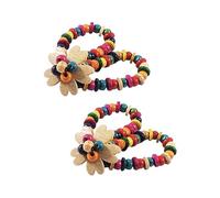 JZWCHQ Accesorios para niñas 2 PPC Colorido de tejido de tejido Joyería de cáscara de coco tejida para mujeres Collar de muñeca de cuerda floral elegante