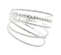 JZWCHQ Accesorios para niñas Pulsera de diamantes de imitación para mujeres Elegantes joyas de brazalete de cristal Día de San Valentín presente Collar de decoración de la mano brillante