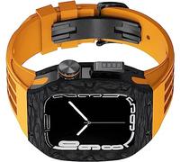 JZWCHQ Actualice la caja de relojes de fibra de carbono de titanio y la banda de goma de titanium, para 8/6/6/SE/5/4 45 mm de 44 mm Serie Vela Store Sport Sport con accesorios de relojes de cierre