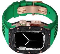 JZWCHQ Actualice la caja de relojes de fibra de carbono de titanio y la banda de goma de titanium, para 8/6/6/SE/5/4 45 mm de 44 mm Serie Vela Store Sport Sport con accesorios de relojes de cierre