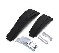JZWCHQ Adecuado para una correa de goma de 20 mm, 21 mm con hebilla plateada y arcos de arco de las bandas de reloj China China