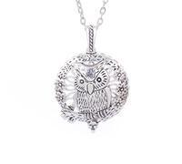 JZWCHQ Árbol de la Vida aromaterapia Collar difusor Vintage pájaro Gato Abierto medallón Colgante Aroma difusor Collar joyería con Almohadillas de Fieltro
