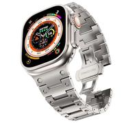 JZWCHQ Banda de acero inoxidable para ultra 2 bandas 49 mm 45 mm 44 mm 42 mm, correa de metal con cierre plegable para la serie 9 8 7 6 5 4 3 2 1 Ultra/Ultra 2 Hombres