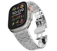 JZWCHQ Banda de acero inoxidable para ultra 2 bandas 49 mm 45 mm 44 mm 42 mm, correa de metal con cierre plegable para la serie 9 8 7 6 5 4 3 2 1 Ultra/Ultra 2 Hombres