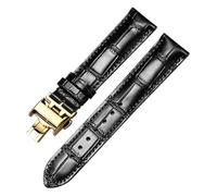 JZWCHQ Banda de reloj casual Brotfskin Business Watch Band Compatible compatible con Bands de correa de reloj 13,14,15,18,19, 21 mm (Black Black Rose, 18 mm)