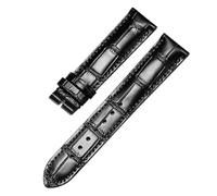 JZWCHQ Banda de reloj casual Brotfskin Business Watch Band Compatible compatible con Bands de correa de reloj 13,14,15,18,19, 21 mm (Black Black Rose, 18 mm)
