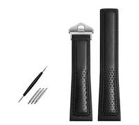 JZWCHQ Banda de reloj de 22 mm de cuero de cuero de vaca para la banda de relojes Fiyta Band Red Puntadas de cuero genuino