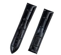 JZWCHQ Banda de reloj de cuero de grano de bambú de piel de becerro para Omega Strap Watch Seamaster Speedmaster 300 Deville Watchband Bracelet logotipo