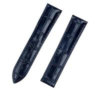 JZWCHQ Banda de reloj de cuero de grano de bambú de piel de becerro para Omega Strap Watch Seamaster Speedmaster 300 Deville Watchband Bracelet logotipo