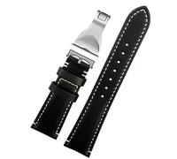JZWCHQ Banda de Reloj de Cuero Genuino de Vintage Negro Vintage de 22 mm marrón para la Banda de la Correa de Tudor Bankle Butterfly Bindo