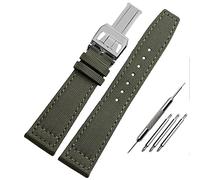 JZWCHQ Banda de reloj de nylon para la serie piloto portugués IWC 20 mm 21 mm 22 mm de piloto de pulsera Pulsera de lienzo negro con correa de reloj verde azulado