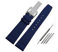 JZWCHQ Banda de reloj de nylon para la serie piloto portugués IWC 20 mm 21 mm 22 mm de piloto de pulsera Pulsera de lienzo negro con correa de reloj verde azulado