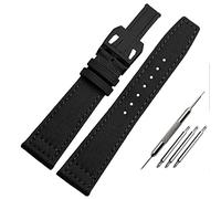 JZWCHQ Banda de reloj de nylon para la serie piloto portugués IWC 20 mm 21 mm 22 mm de piloto de pulsera Pulsera de lienzo negro con correa de reloj verde azulado