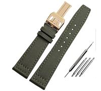 JZWCHQ Banda de reloj de nylon para la serie piloto portugués IWC 20 mm 21 mm 22 mm de piloto de pulsera Pulsera de lienzo negro con correa de reloj verde azulado