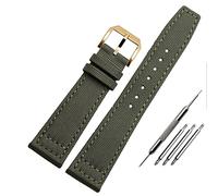JZWCHQ Banda de reloj de nylon para la serie piloto portugués IWC 20 mm 21 mm 22 mm de piloto de pulsera Pulsera de lienzo negro con correa de reloj verde azulado