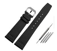 JZWCHQ Banda de reloj de nylon para la serie piloto portugués IWC 20 mm 21 mm 22 mm de piloto de pulsera Pulsera de lienzo negro con correa de reloj verde azulado