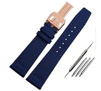 JZWCHQ Banda de reloj de nylon para la serie piloto portugués IWC 20 mm 21 mm 22 mm de piloto de pulsera Pulsera de lienzo negro con correa de reloj verde azulado